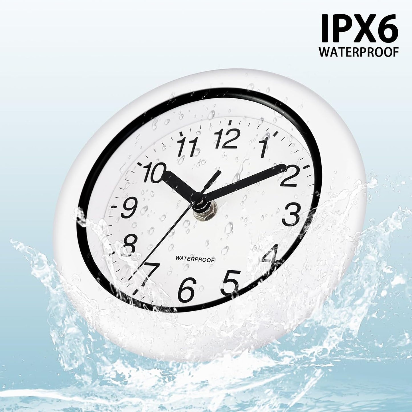 Reloj pared 6.5" resistente agua interiores exteriores