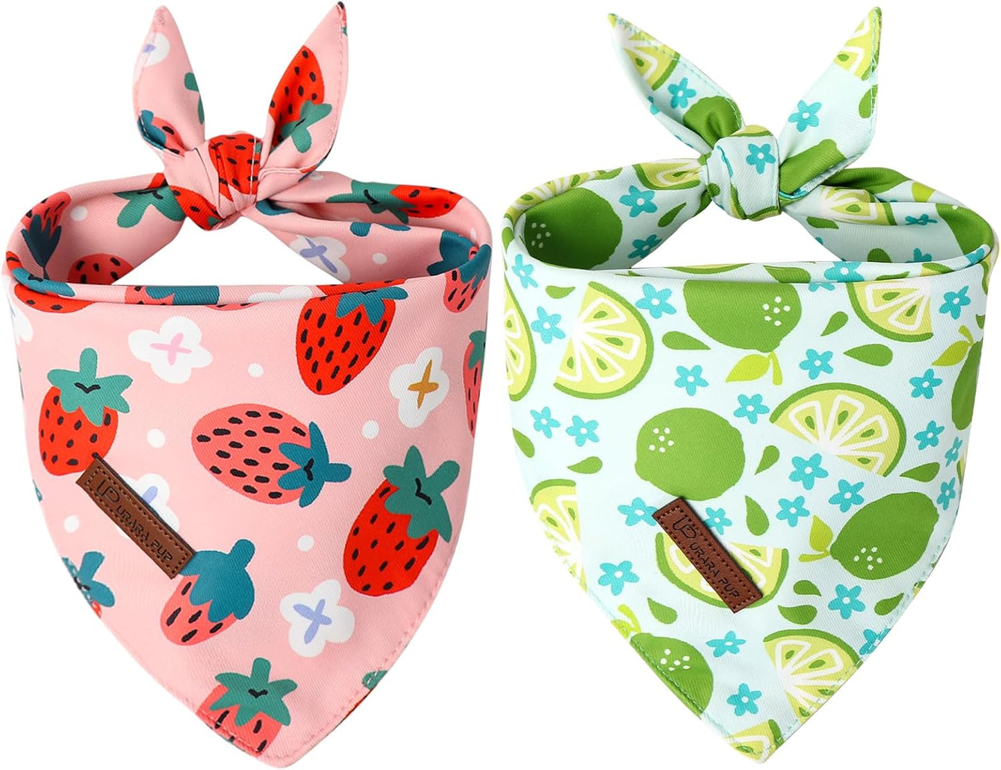 Bandanas para perros paquete 2 algodón suave ajustables