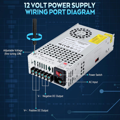 Fuente alimentación 12V 480W para LED, motor, CCTV y 3D