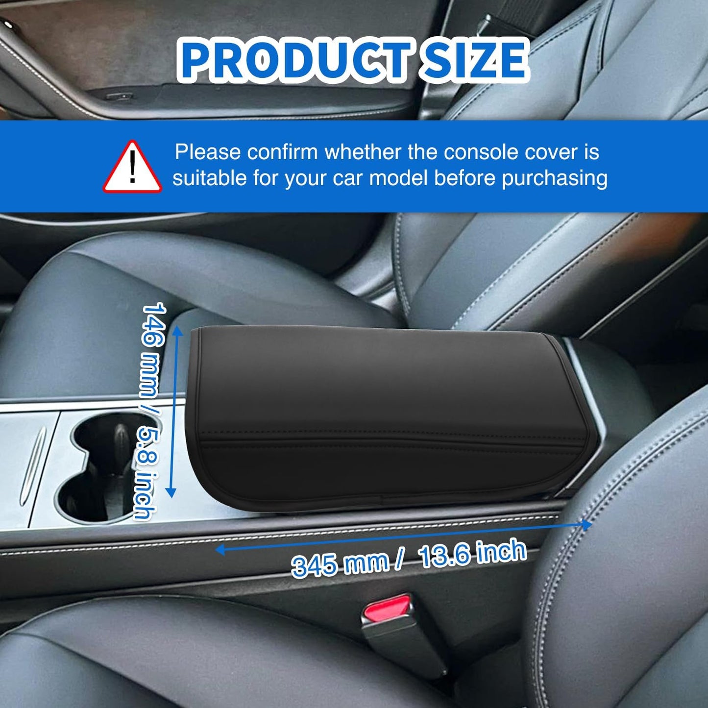 Funda consola central Tesla Model 3/Y cuero PVC