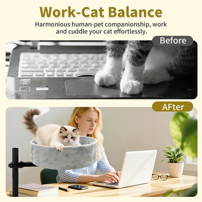 Cama escritorio gato rotación 360 ajustable altura piel sintética