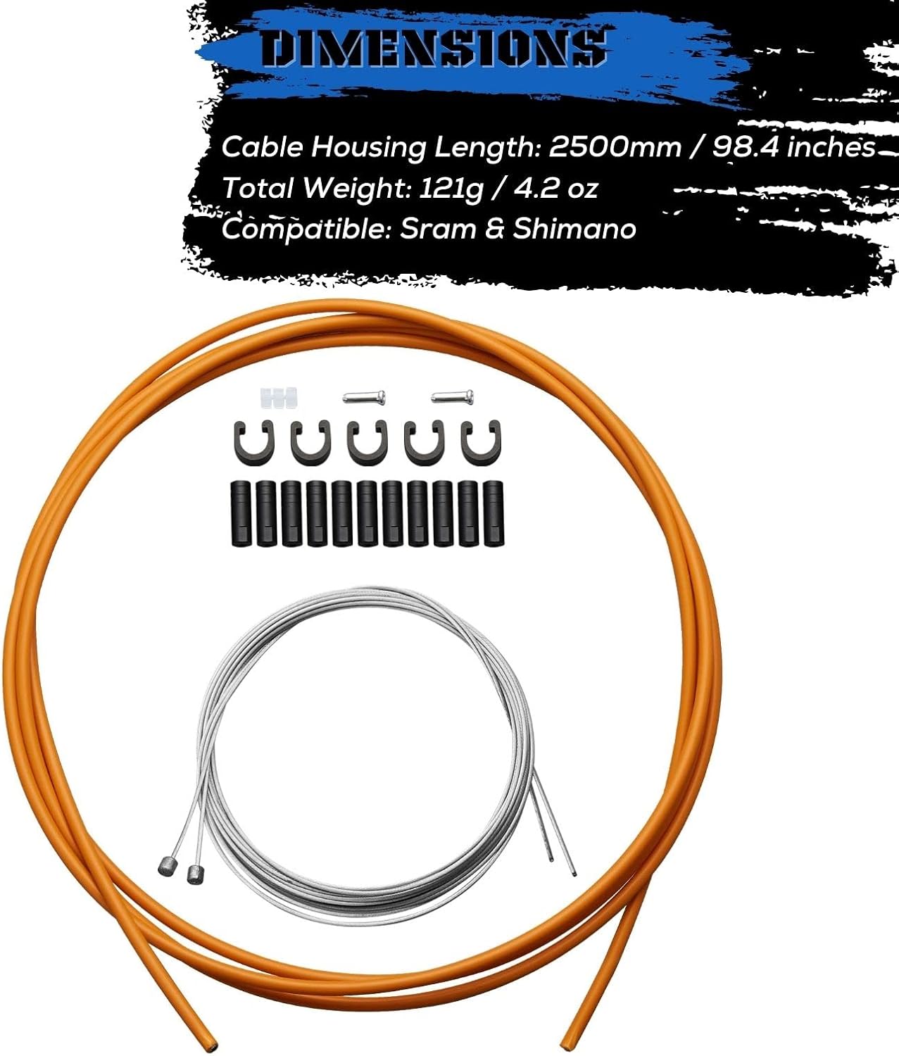 Conjunto cambio bicicleta cable naranja