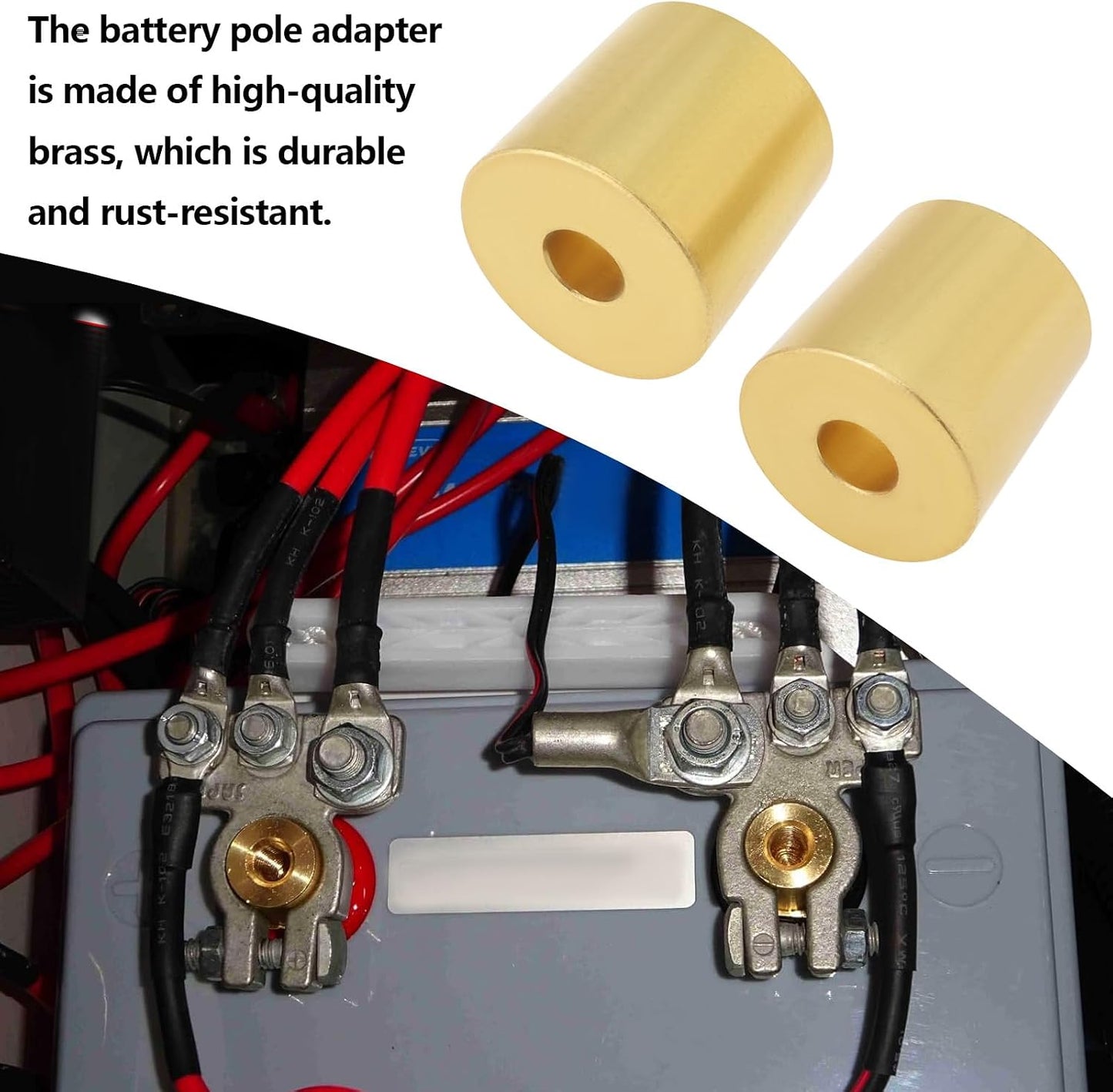 Adaptador poste batería M6 abrazaderas latón coche litio