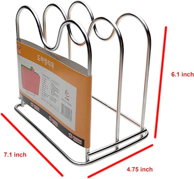 Soporte tabla cortar acero inox organizador cocina 2 secciones