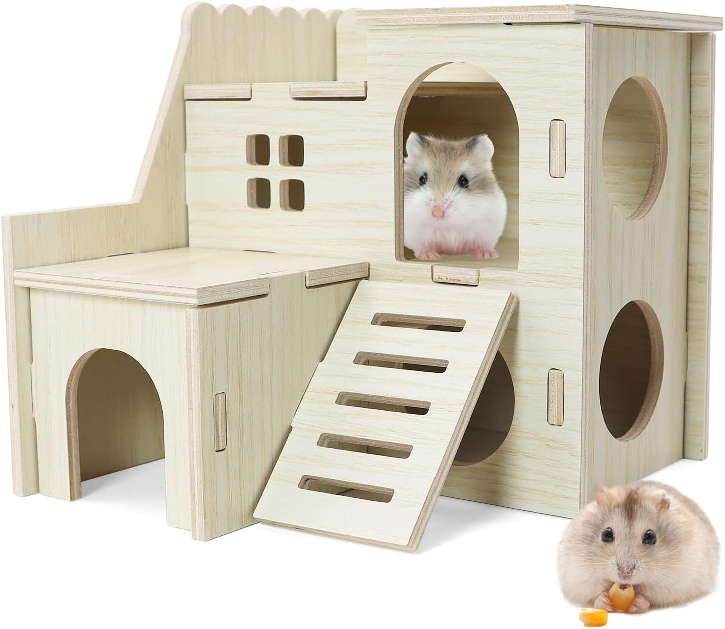 Casa de madera para jerbos enanos y ratas pigmeas