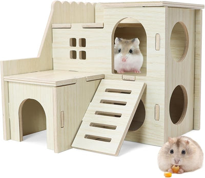 Casa de madera para jerbos enanos y ratas pigmeas