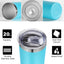Vaso acero inox 20oz doble pared con tapa y pajita azul