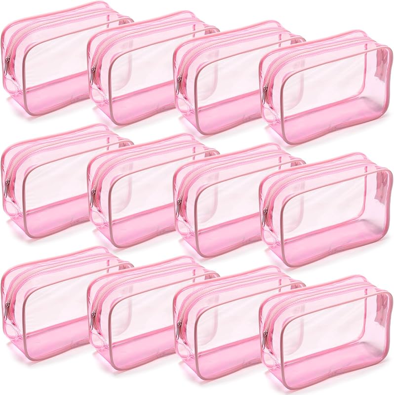 12 Pzas Bolsas PVC con Cremallera para Maquillaje