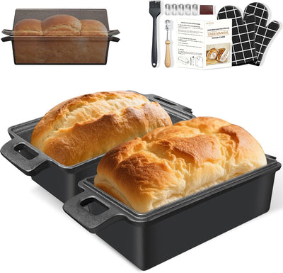 Sartén fundido 9x5pulg 2en1 para hornear pan masa madre