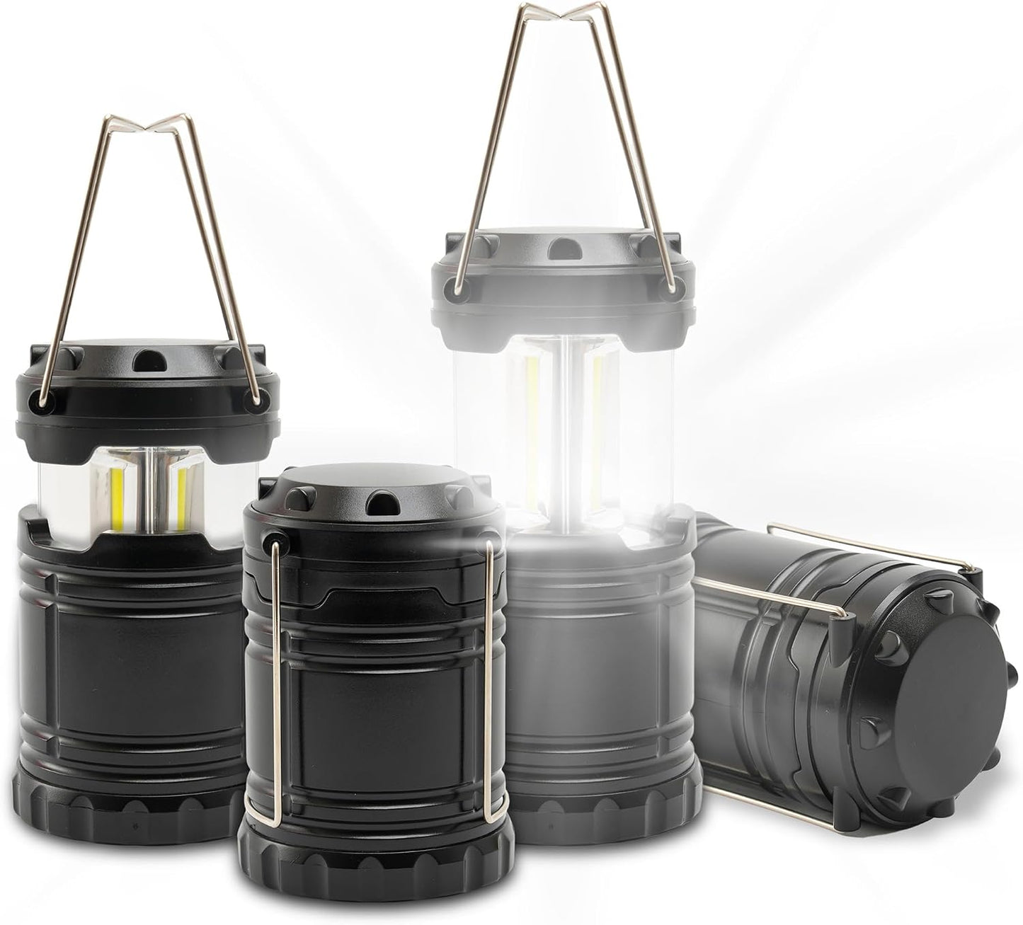 Linterna LED campamento pack 4 luces colgantes plegables