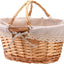 Cesta mimbre asas plegables para picnic y regalos