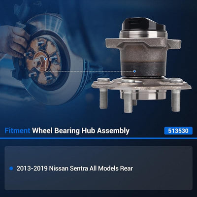 Rodamientos rueda trasera y kit cubo Nissan Sentra 5-pernos ABS