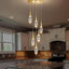6 Luces Colgantes LED Regulables Cristal Oro Antiguo