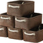 Canasta lona plegable 12x8x5" 6 Uds marrón