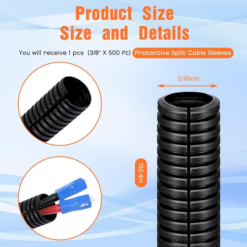 Protector cable telar alambre 3/8" 500pies negro