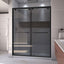 Puerta ducha corredera 56-60pulg x76pulg vidrio gris ahumado