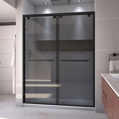 Puerta ducha corredera 56-60pulg x76pulg vidrio gris ahumado