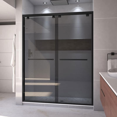 Puerta ducha corredera 56-60pulg x76pulg vidrio gris ahumado