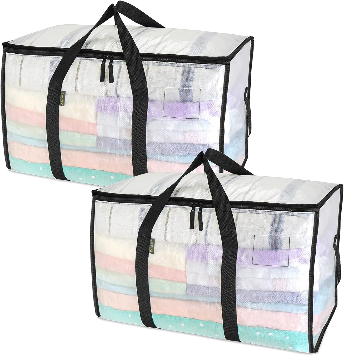 2 Pzas Bolsas Mudanza Grande Con Asas Reforzadas Transparente