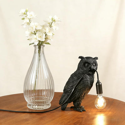 Lámpara de noche búho resina con diseño de pájaro