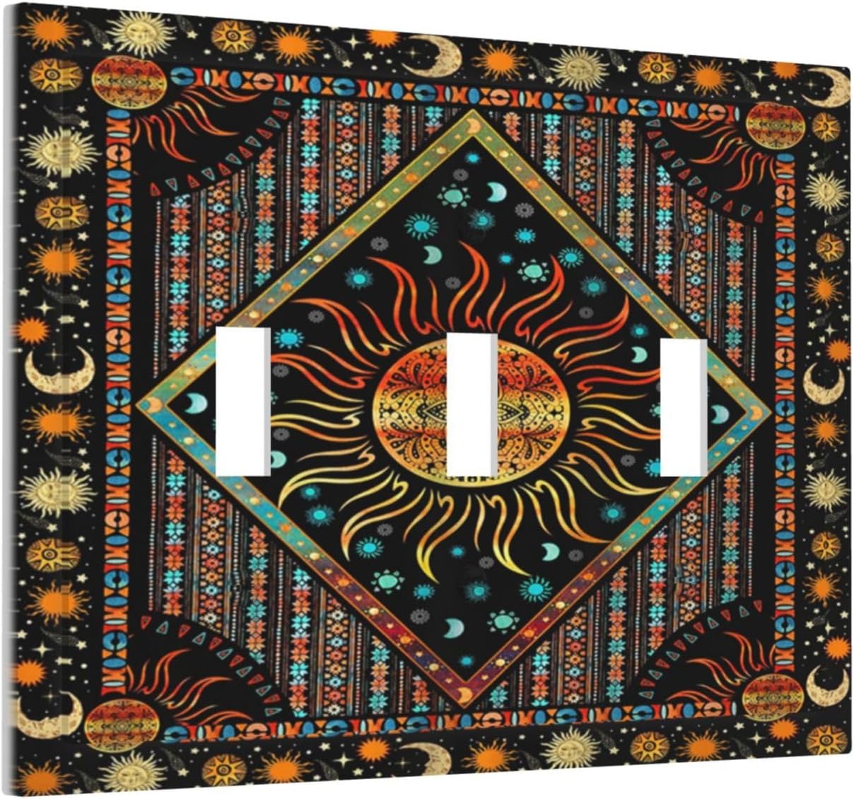 Cubierta interruptor luz triple toggle boho retro
