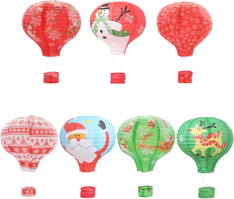 Faroles papel colgantes Navidad 12pulg reutilizables juego 7