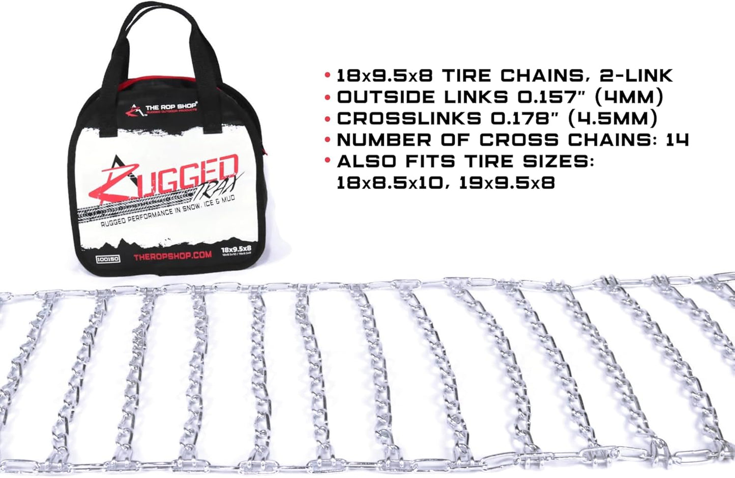 Cadenas neumáticos Kubota 18x8.5x10 nieve 2 eslabones