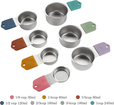 7 Pzas Tazas Medidoras Acero Inox Magnéticas