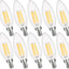 10 Pzas B11 LED E12 3000K Blanca Térmica Velas