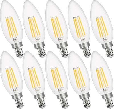 10 Pzas B11 LED E12 3000K Blanca Térmica Velas