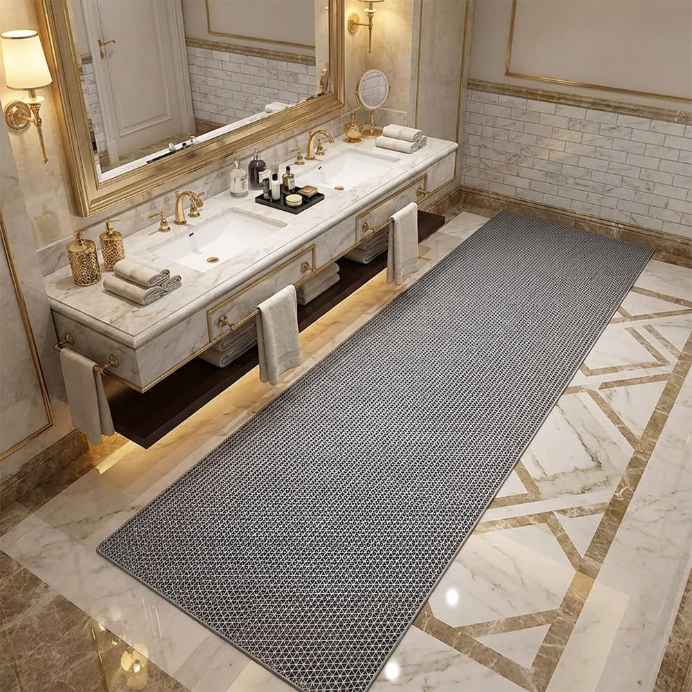 Tapete drenaje antideslizante PVC gris 3x8pulg