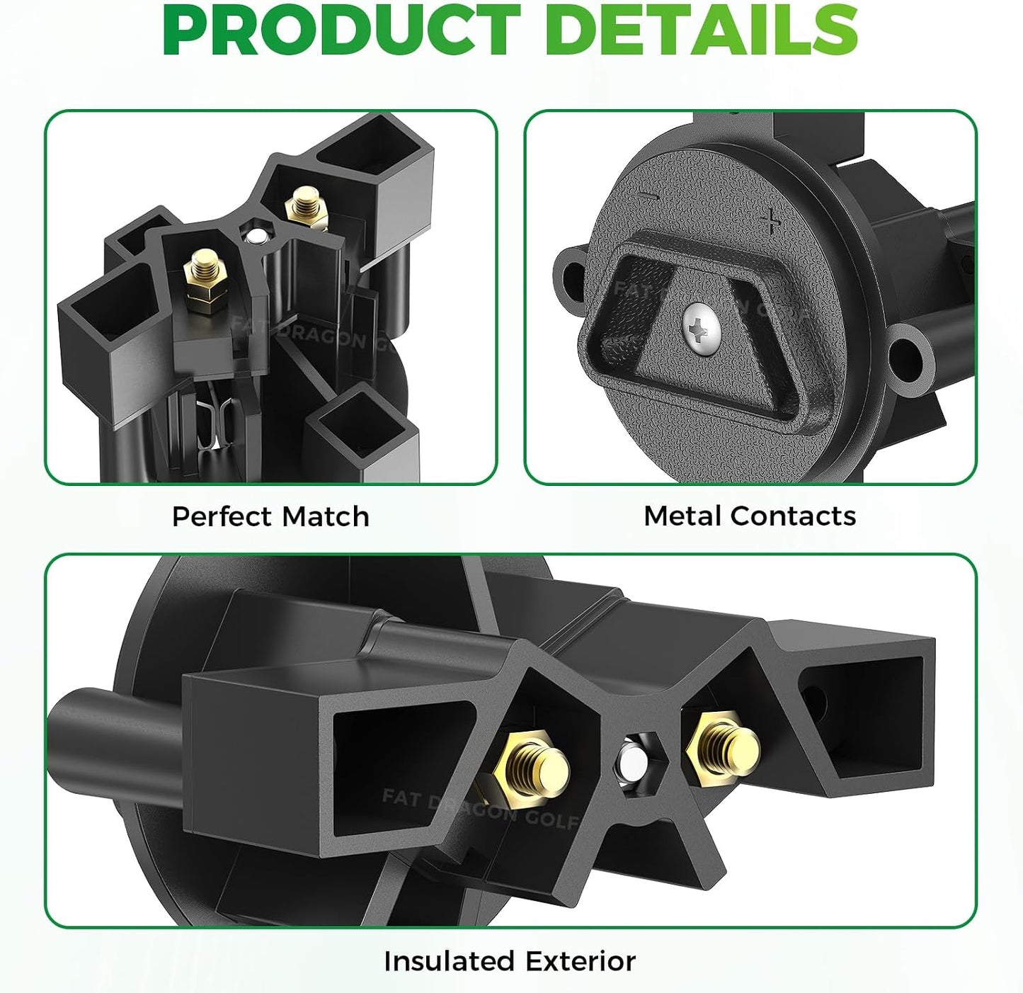 Conector DC 2 pzas para carrito golf Yamaha Powerwise