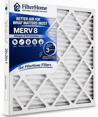 Filtros MERV 8 20x20x1
