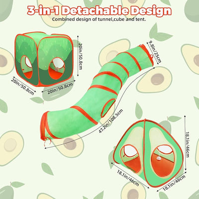 Túnel conejo cubo plegable tienda campaña con pelota aguacate
