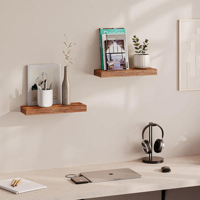 Set 2 estantes flotantes madera 16" baño cocina