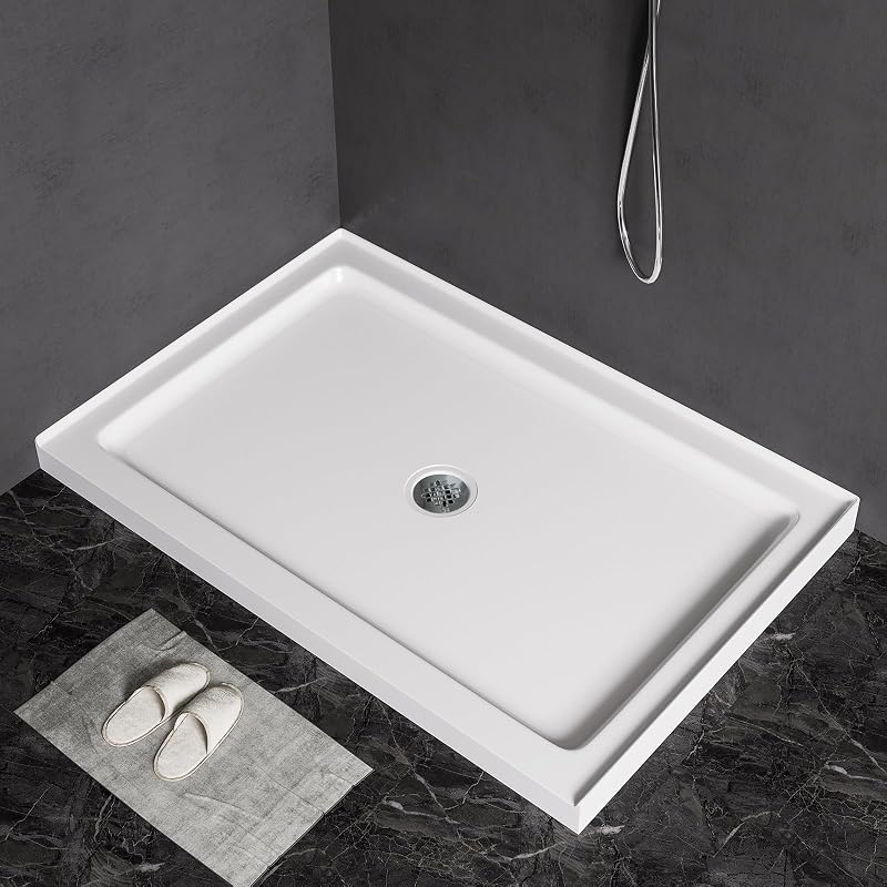 Base ducha 48x32pulg drenaje central antiderrap blanca