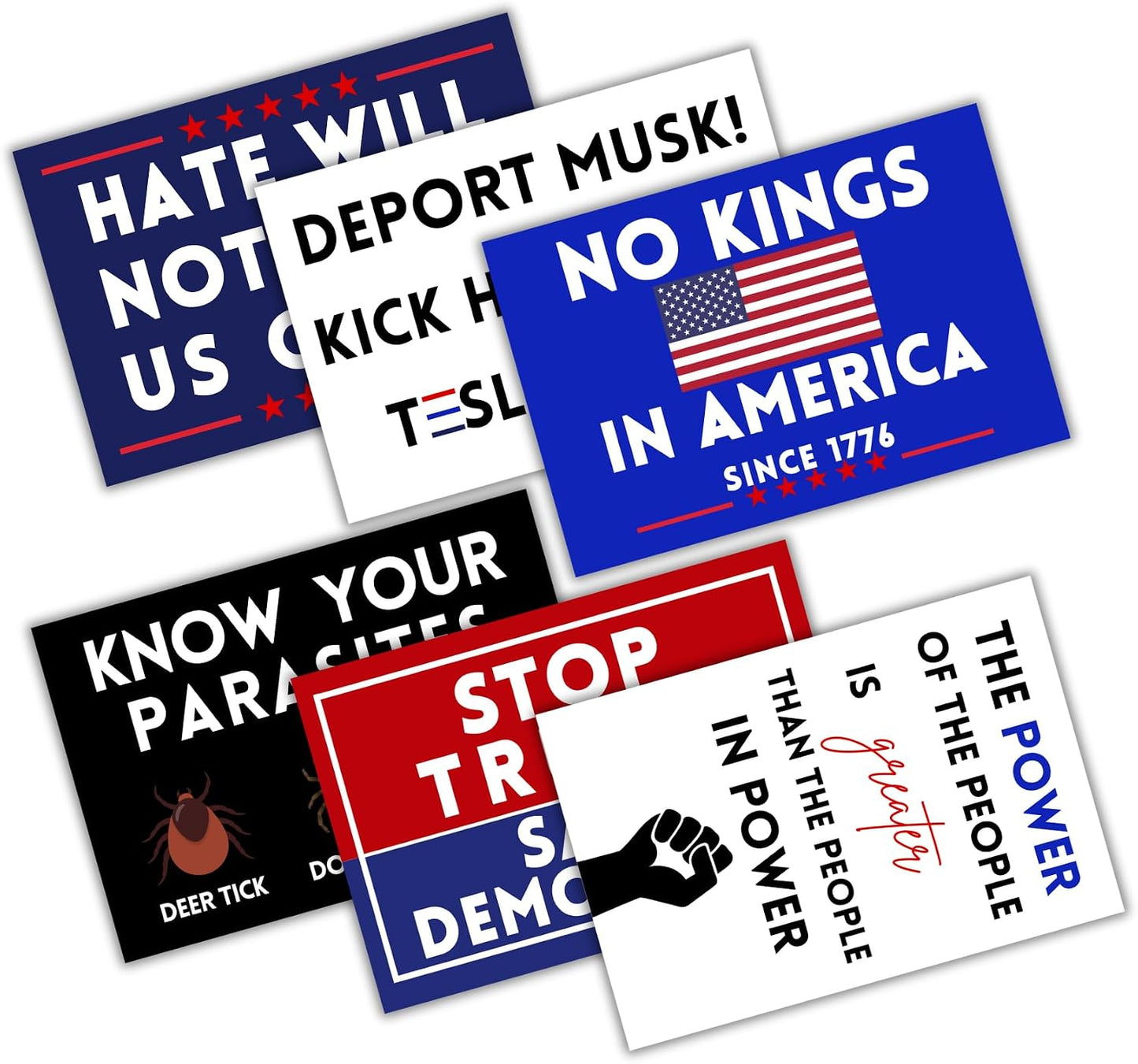 Señales anti Trump 12x18" Stop Save Democracy 6 Pzas