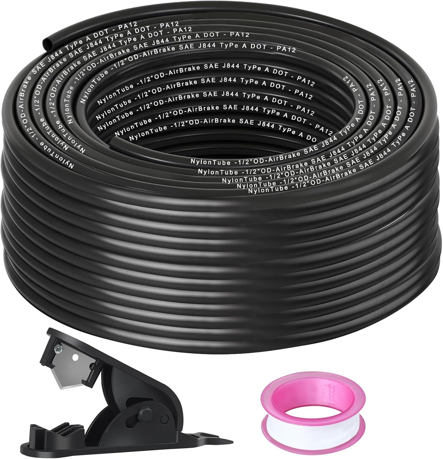 Tubo freno aire nailon 1/2pulg x50ft con cortador