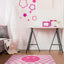 Alfombra cuadros búfalo rosa dormitorio sala reversible
