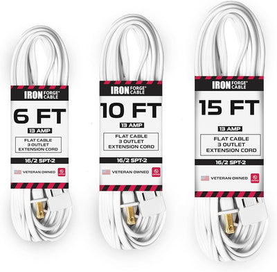 Cable extensión 16/2 SJTW 6x10x15pies 3uds interiores