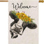 Bandera arpillera doble cara girasoles 28x40"