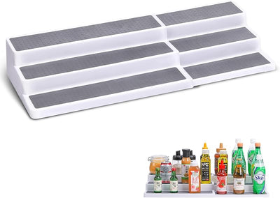 Organiz. especias plástico 3 niveles ajustable 14.6-25.8pulg