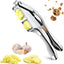 Cortador ajo 2en1 acero inox mango antideslizante