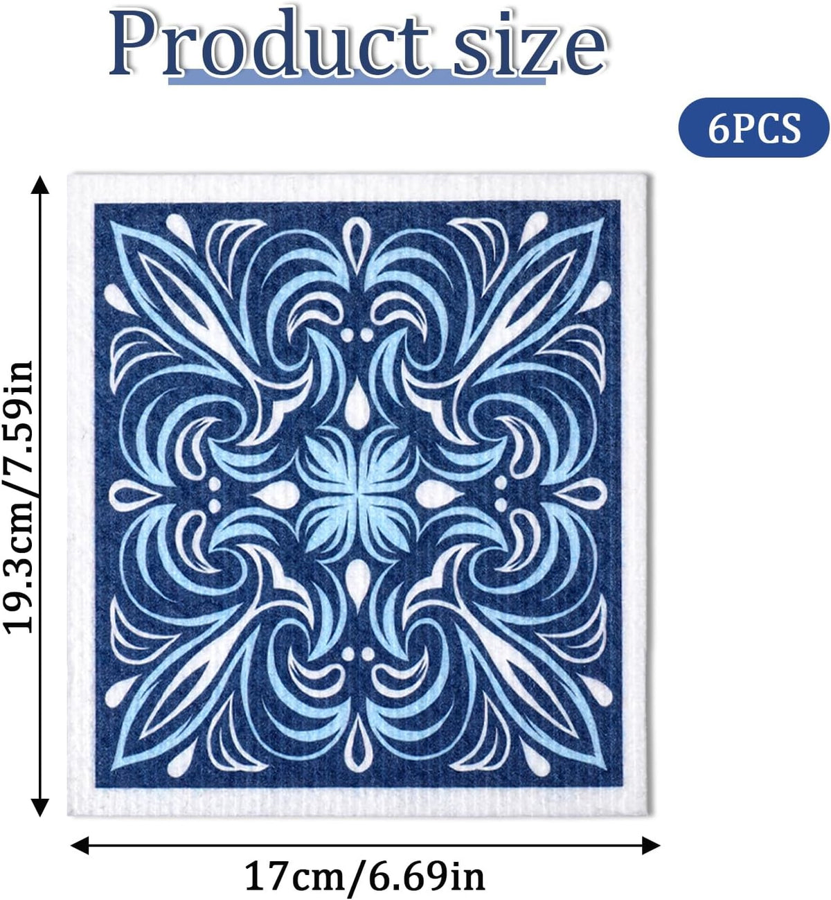 Paquete de 6 paños de cocina suecos reutilizables absorbentes