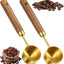 Cuchara medidora de café de acero inoxidable y madera
