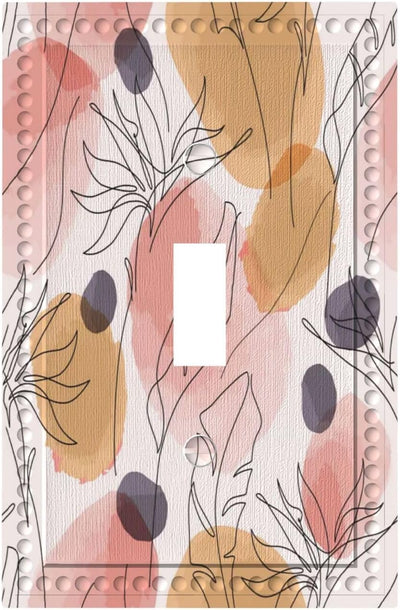 Placa interruptor luz 1 gang con flores rosas decorativa moderna
