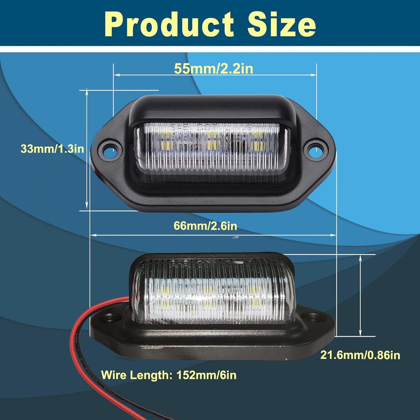 8 Luces LED Xenón 12-24V Impermeables para Camión SUV RV