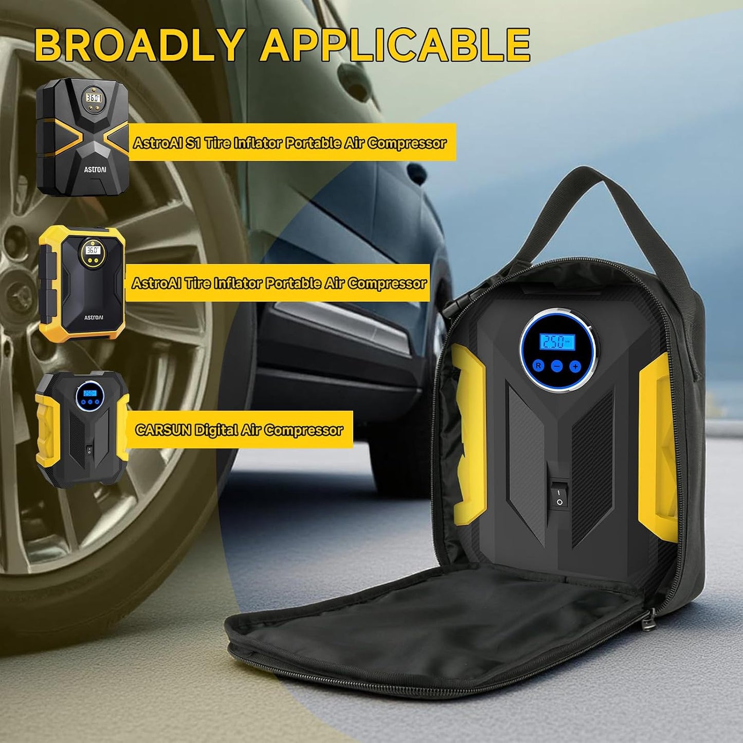 Funda transporte compresor aire bicicleta automóvil con asa
