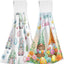 Juego de 2 toallas colgantes de cocina con gnomos y flores silvestres