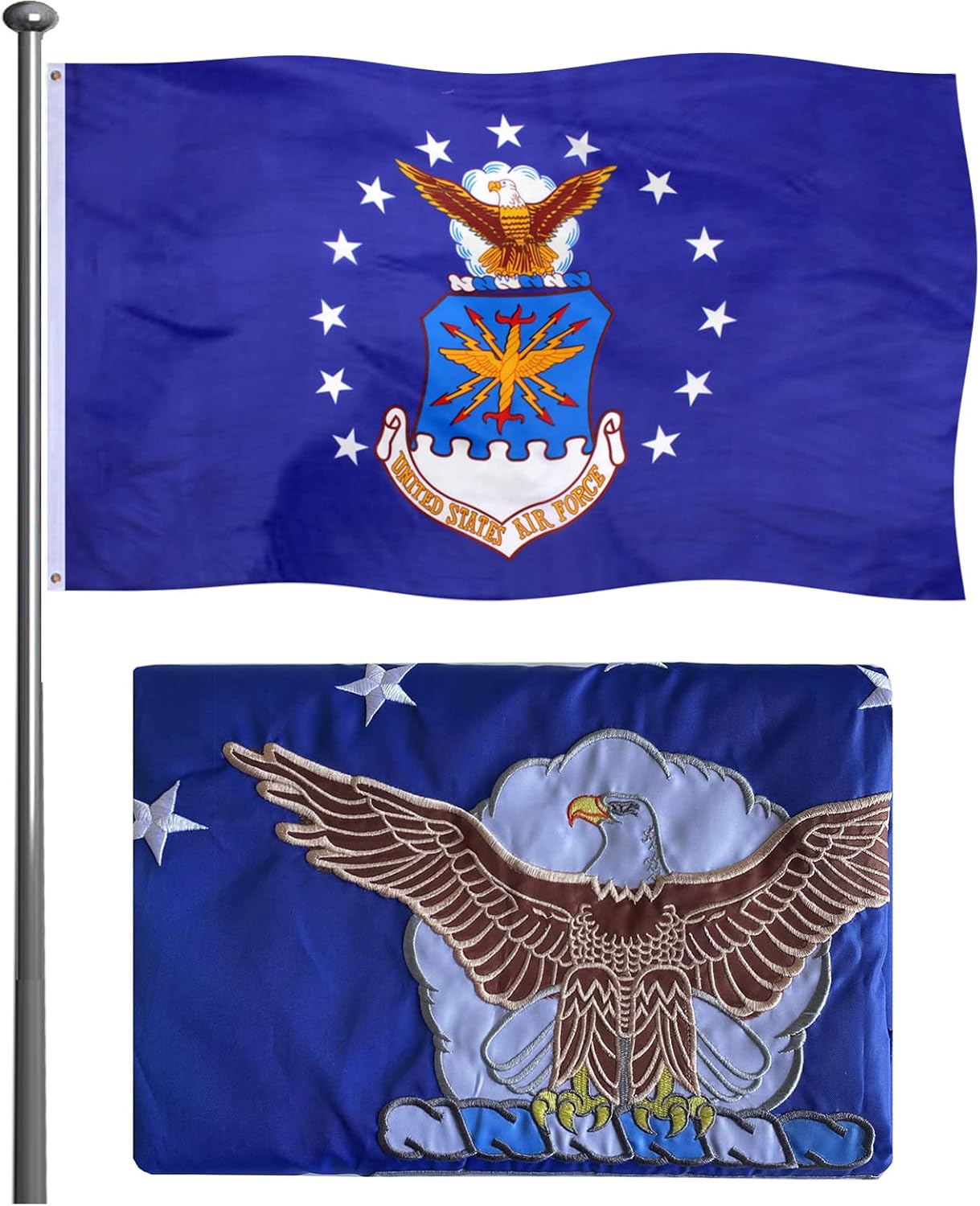 Bandera Fuerza Aérea EE.UU. 3x5" doble cara resistente